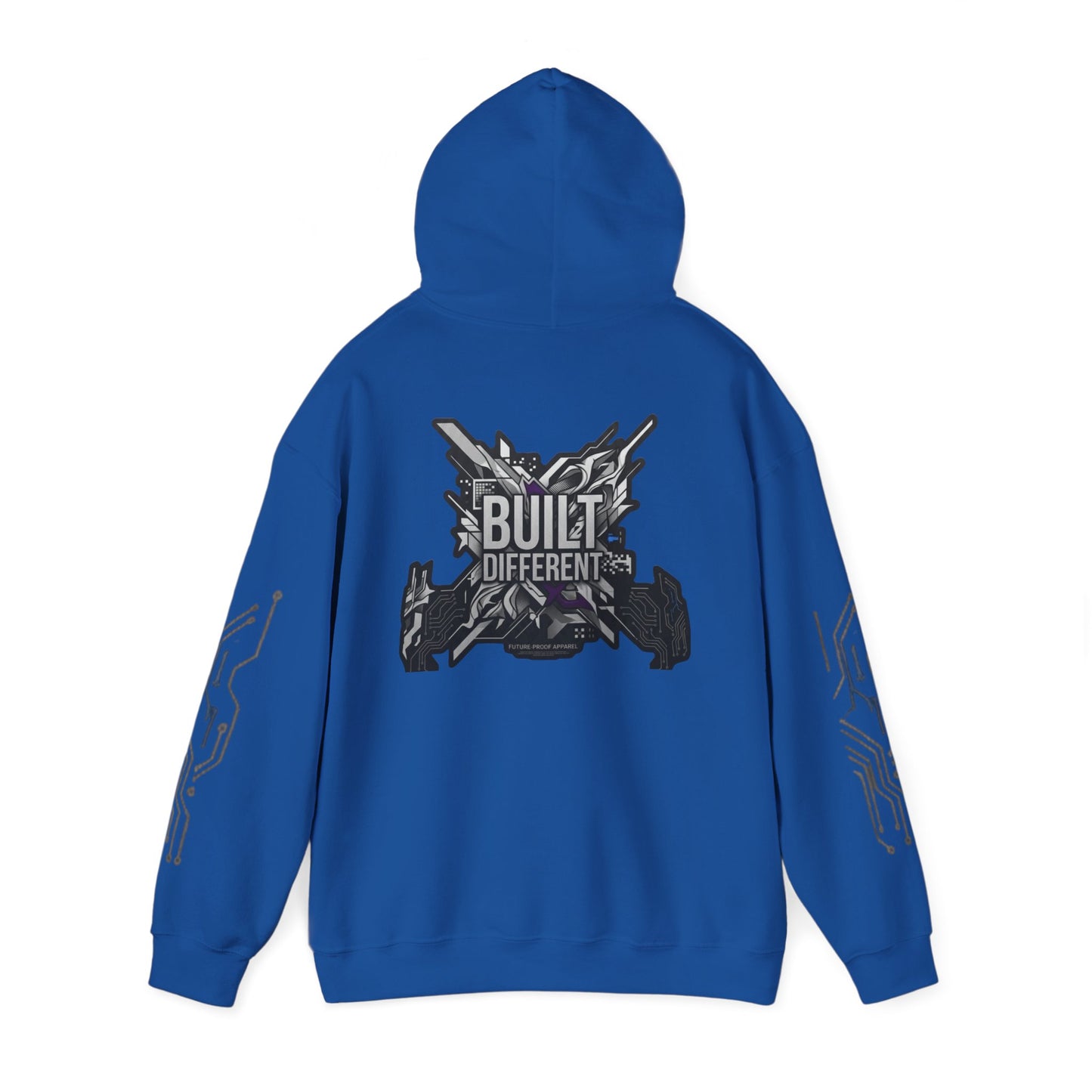 Built Different Hoodie — Tech Circuit Graphic Pullover