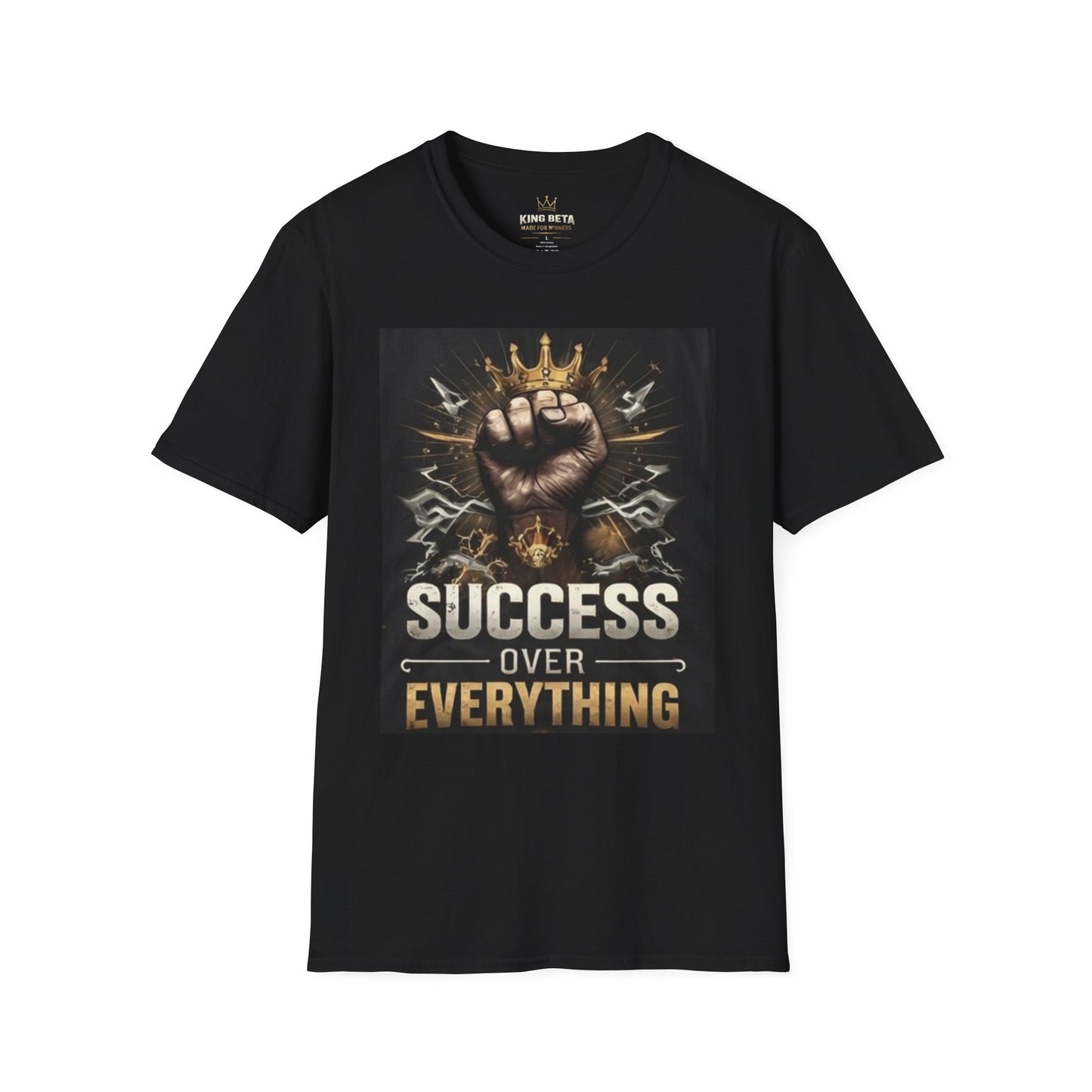 Success Over Everything T-Shirt — Motivational Crown Fist Graphic Tee