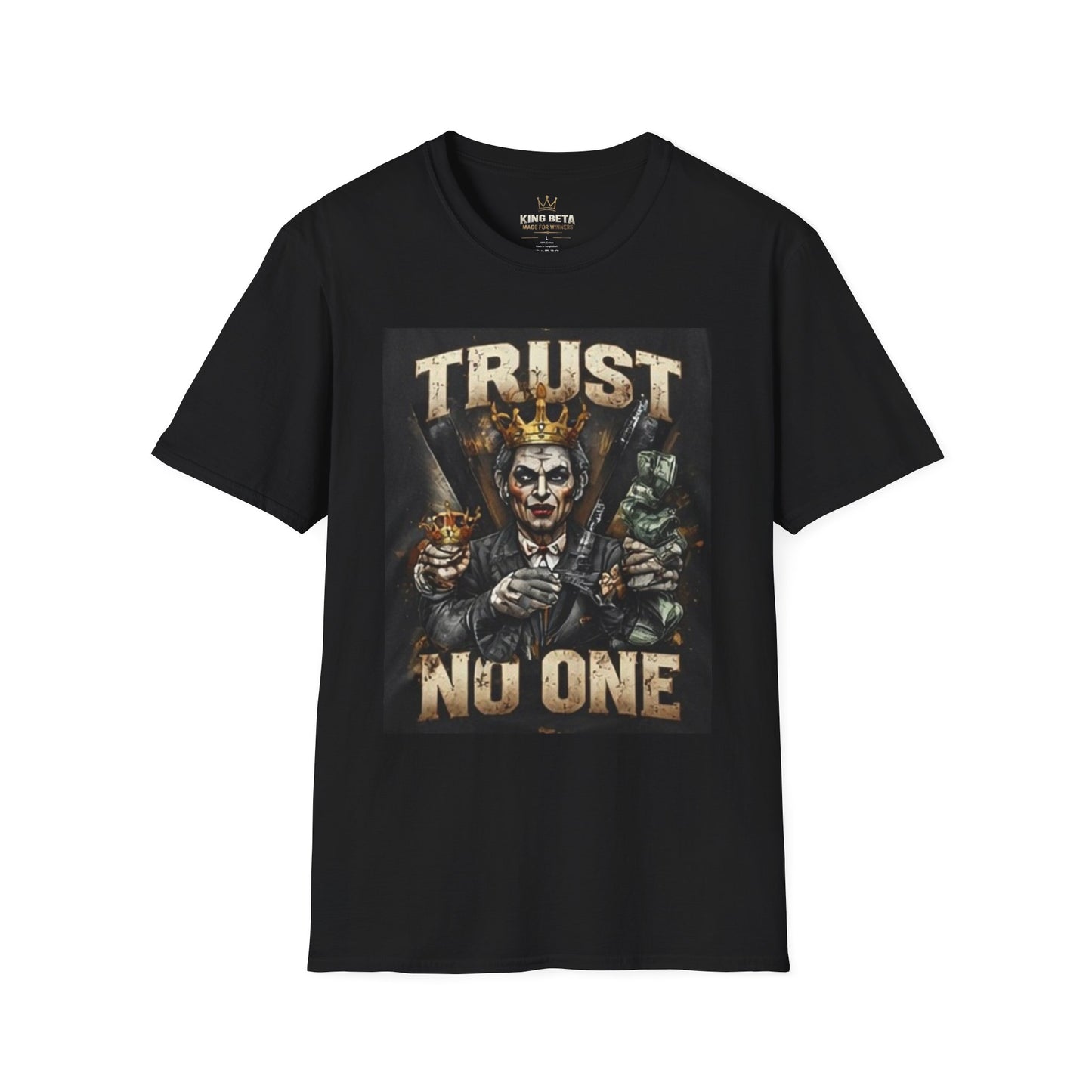 Trust No One T-Shirt — Dark Joker Crown Graphic Tee