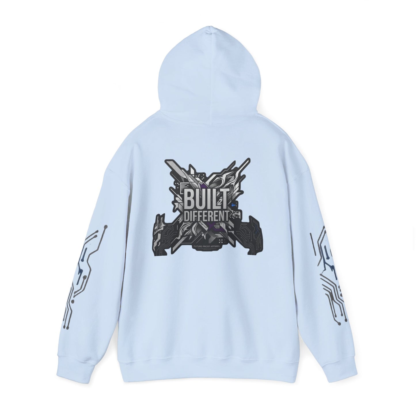 Built Different Hoodie — Tech Circuit Graphic Pullover