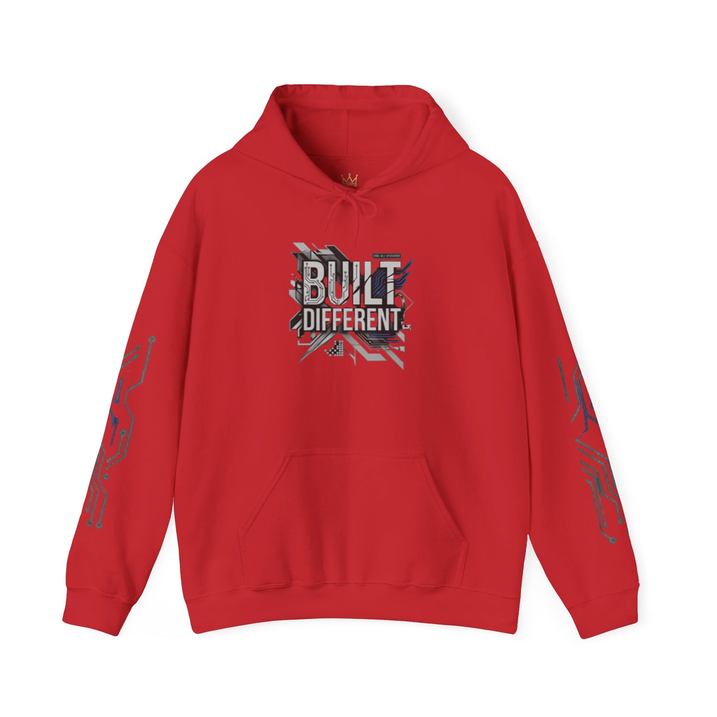 Built Different Hoodie — Tech Circuit Graphic Pullover