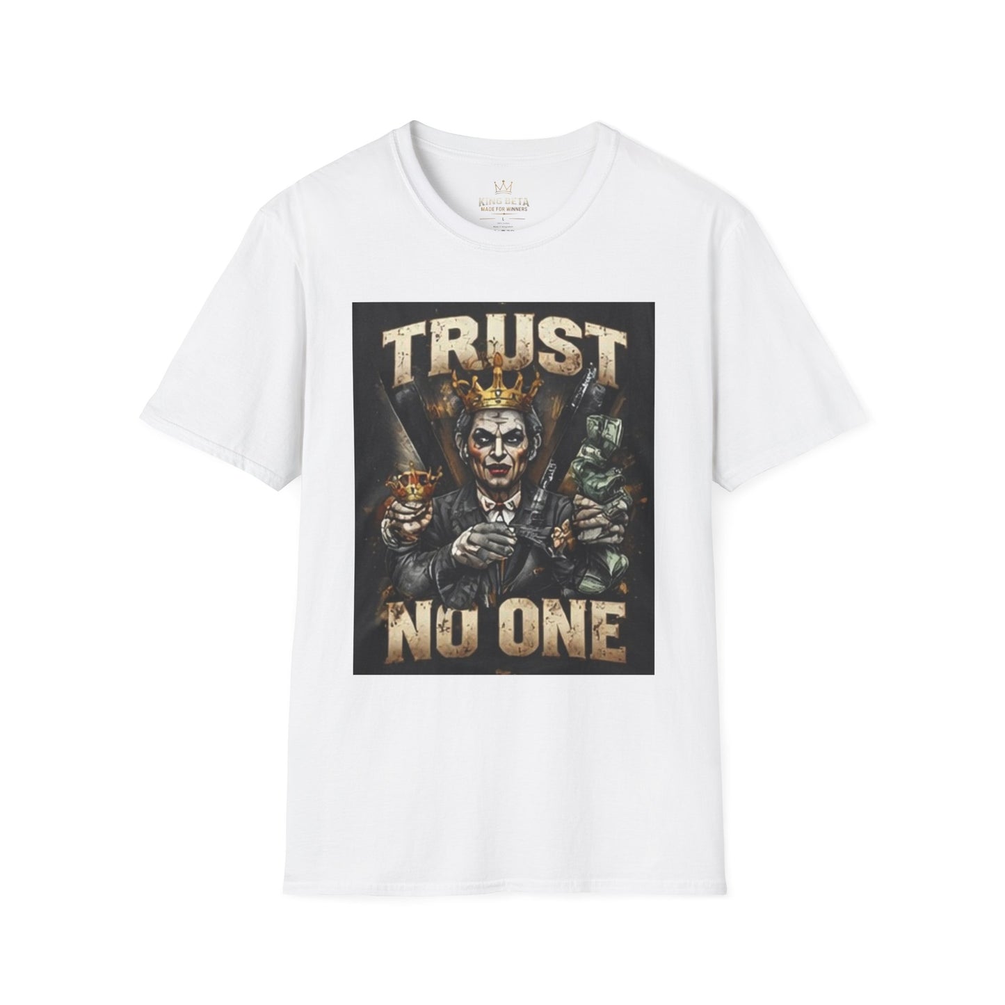 Trust No One T-Shirt — Dark Joker Crown Graphic Tee