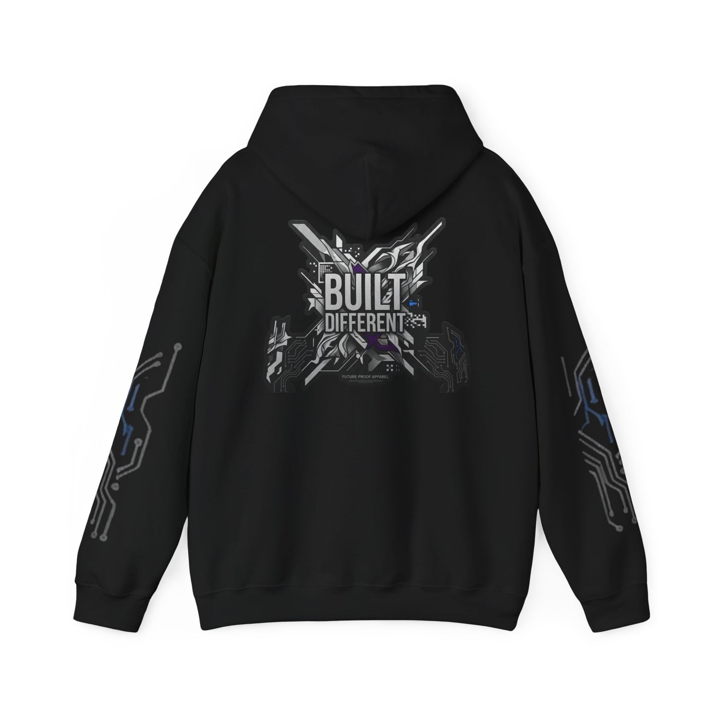 Built Different Hoodie — Tech Circuit Graphic Pullover
