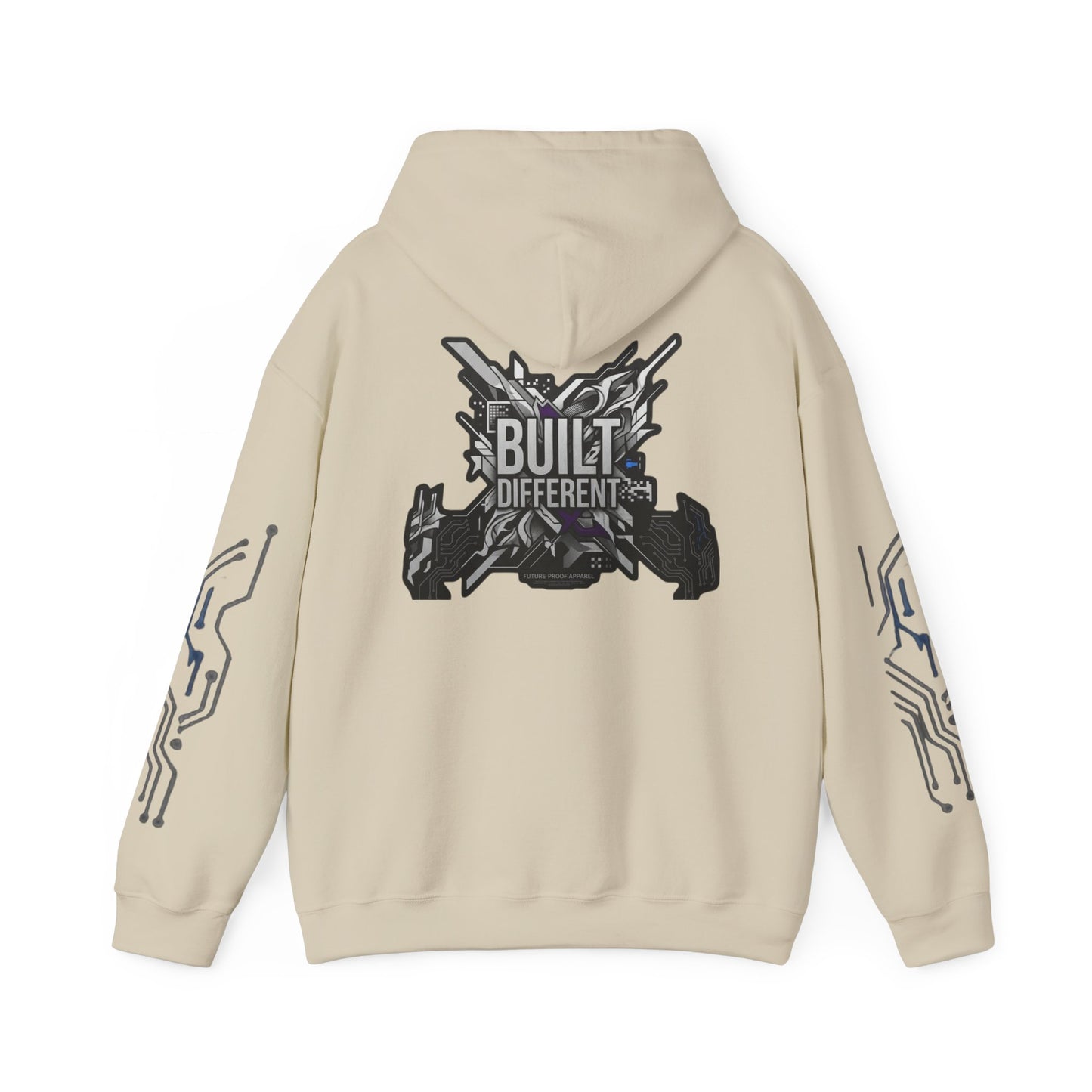Built Different Hoodie — Tech Circuit Graphic Pullover