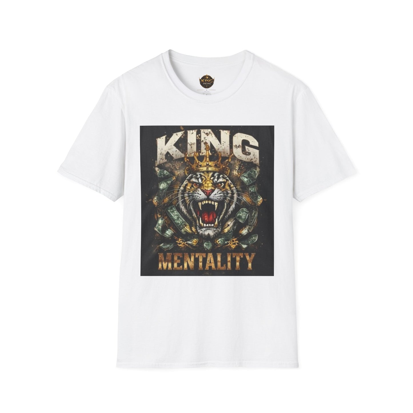 King Mentality Tiger T-Shirt — Bold Vintage Roaring Tiger Graphic Tee