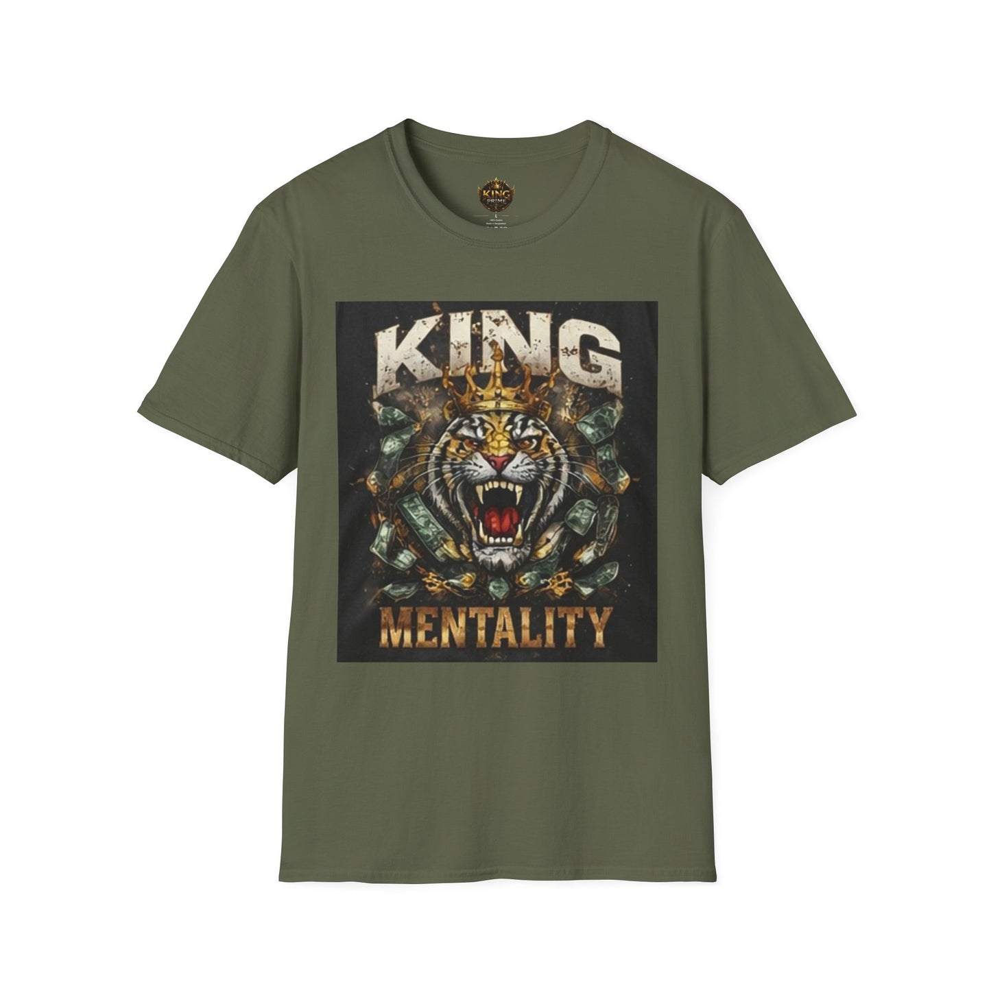 King Mentality Tiger T-Shirt — Bold Vintage Roaring Tiger Graphic Tee