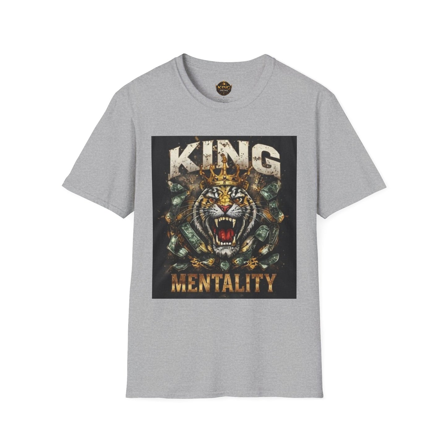 King Mentality Tiger T-Shirt — Bold Vintage Roaring Tiger Graphic Tee