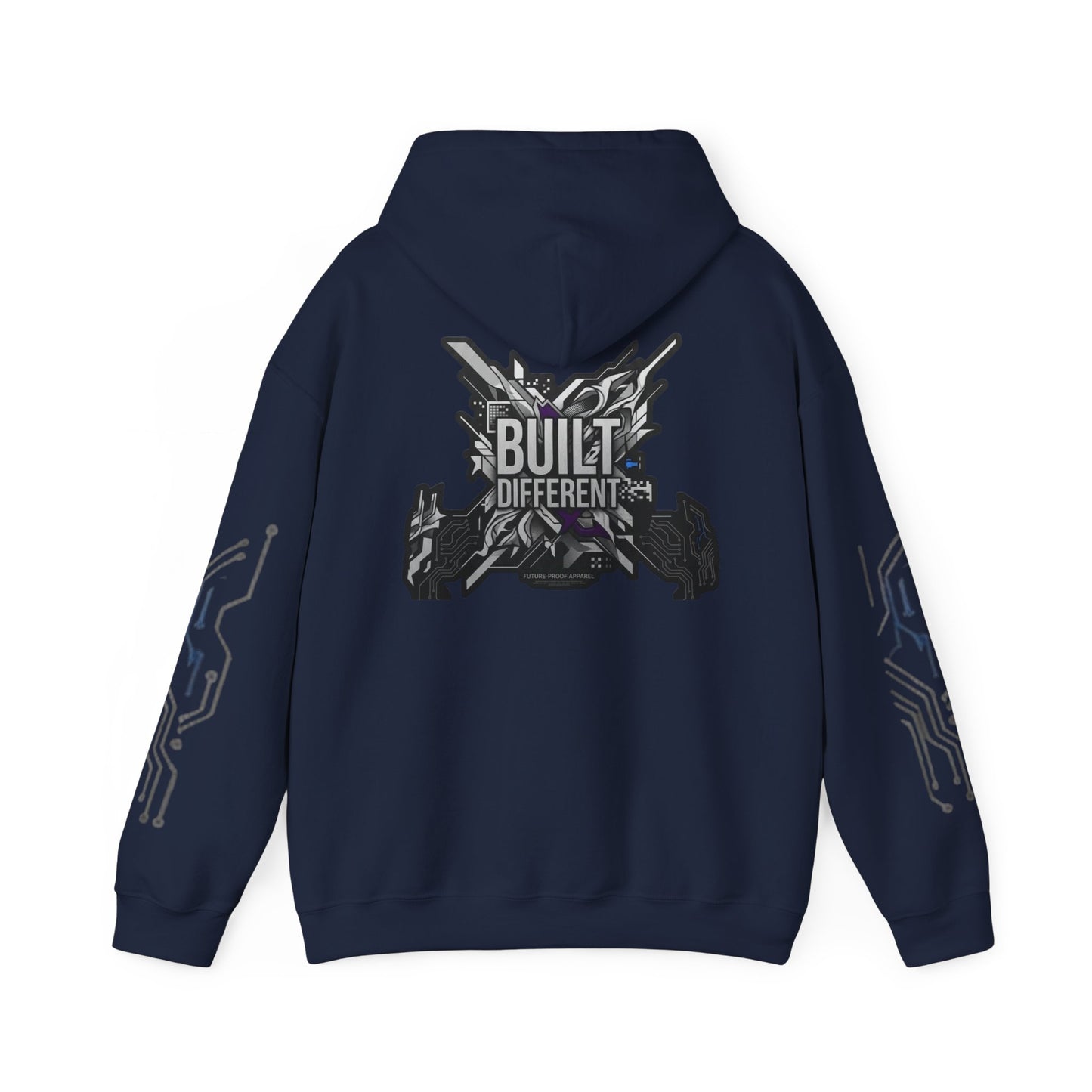 Built Different Hoodie — Tech Circuit Graphic Pullover