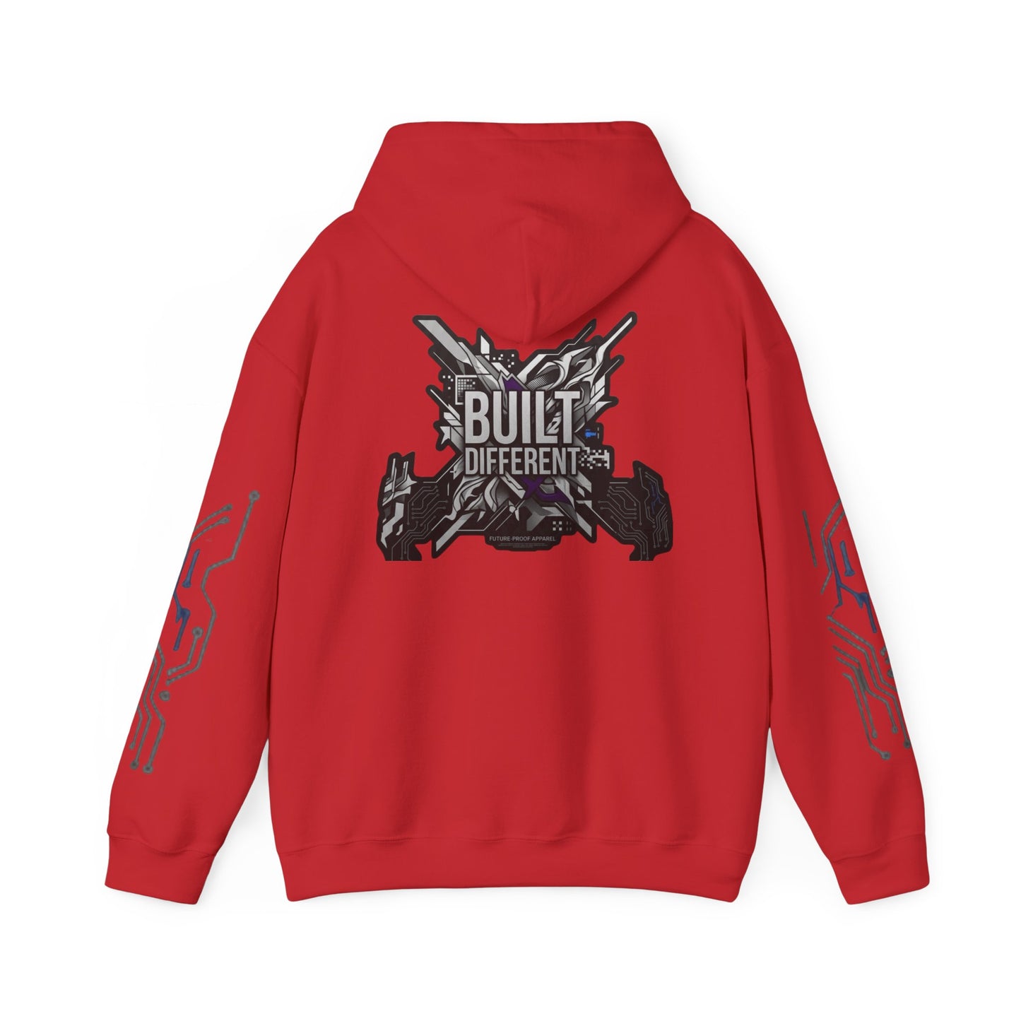 Built Different Hoodie — Tech Circuit Graphic Pullover