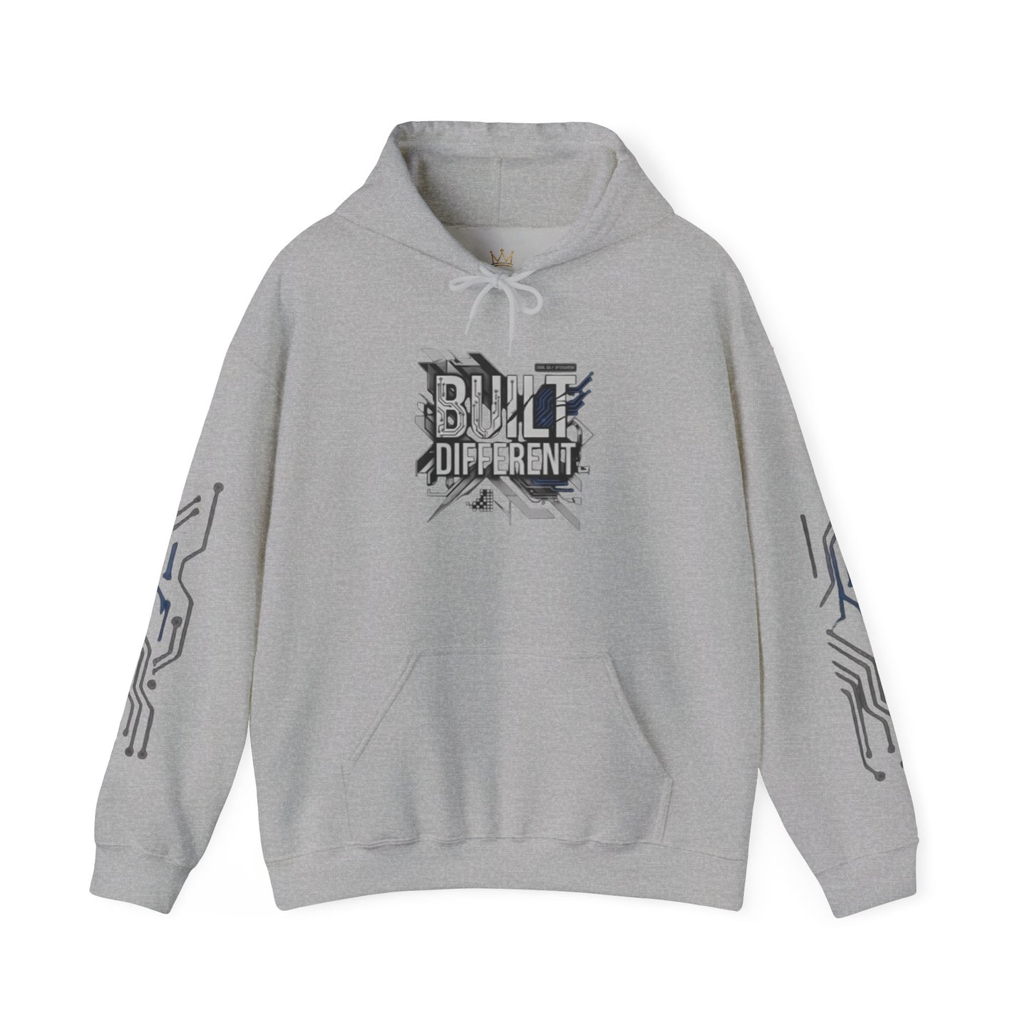 Built Different Hoodie — Tech Circuit Graphic Pullover