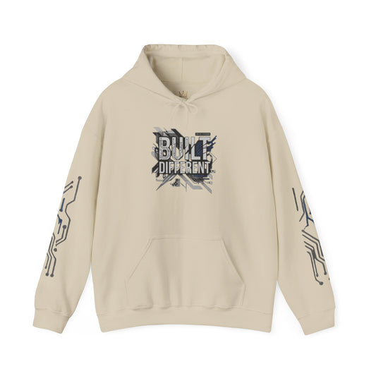 Built Different Hoodie — Tech Circuit Graphic Pullover