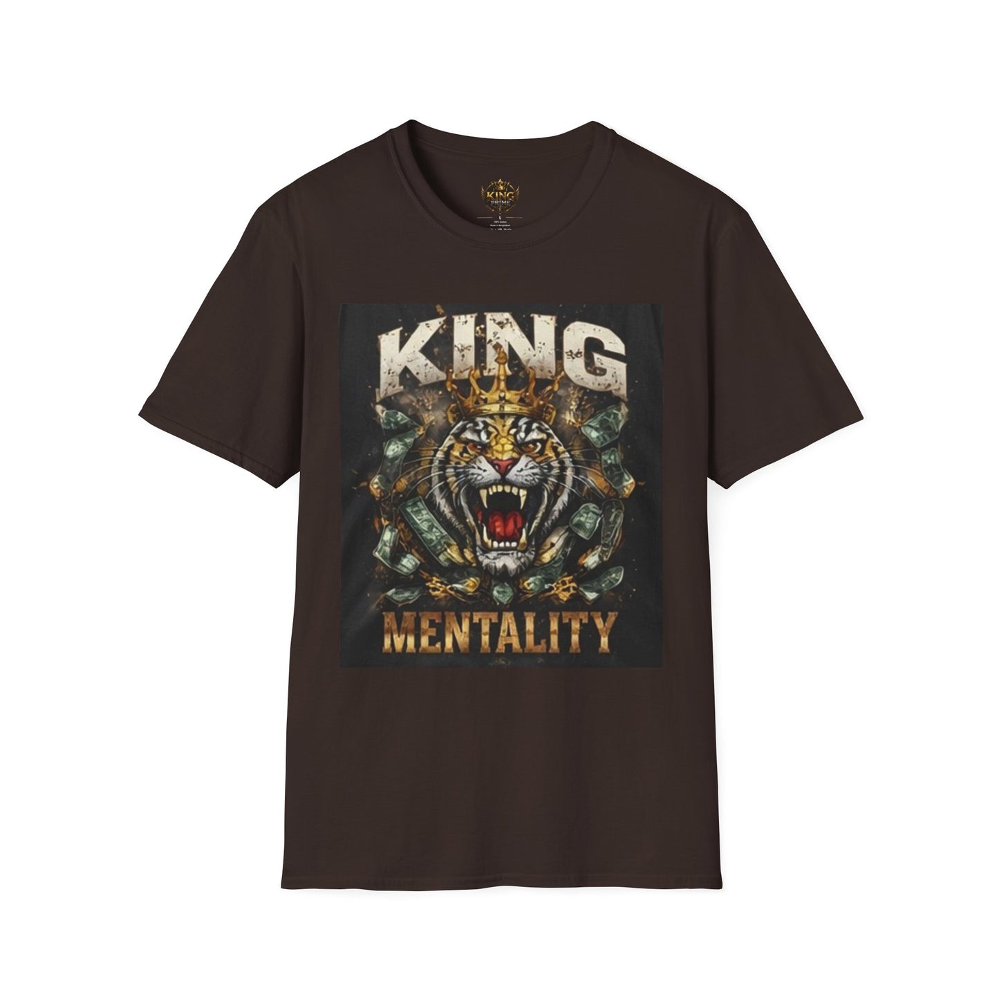 King Mentality Tiger T-Shirt — Bold Vintage Roaring Tiger Graphic Tee