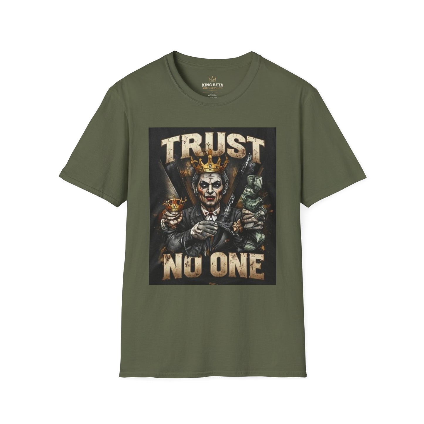 Trust No One T-Shirt — Dark Joker Crown Graphic Tee