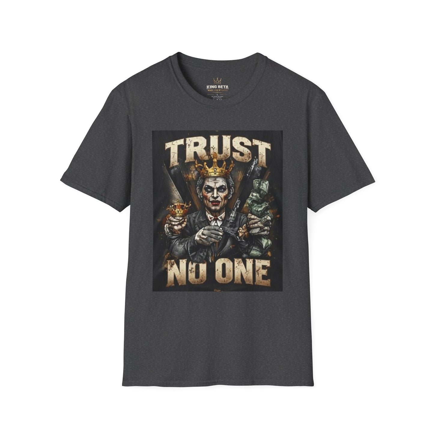 Trust No One T-Shirt — Dark Joker Crown Graphic Tee