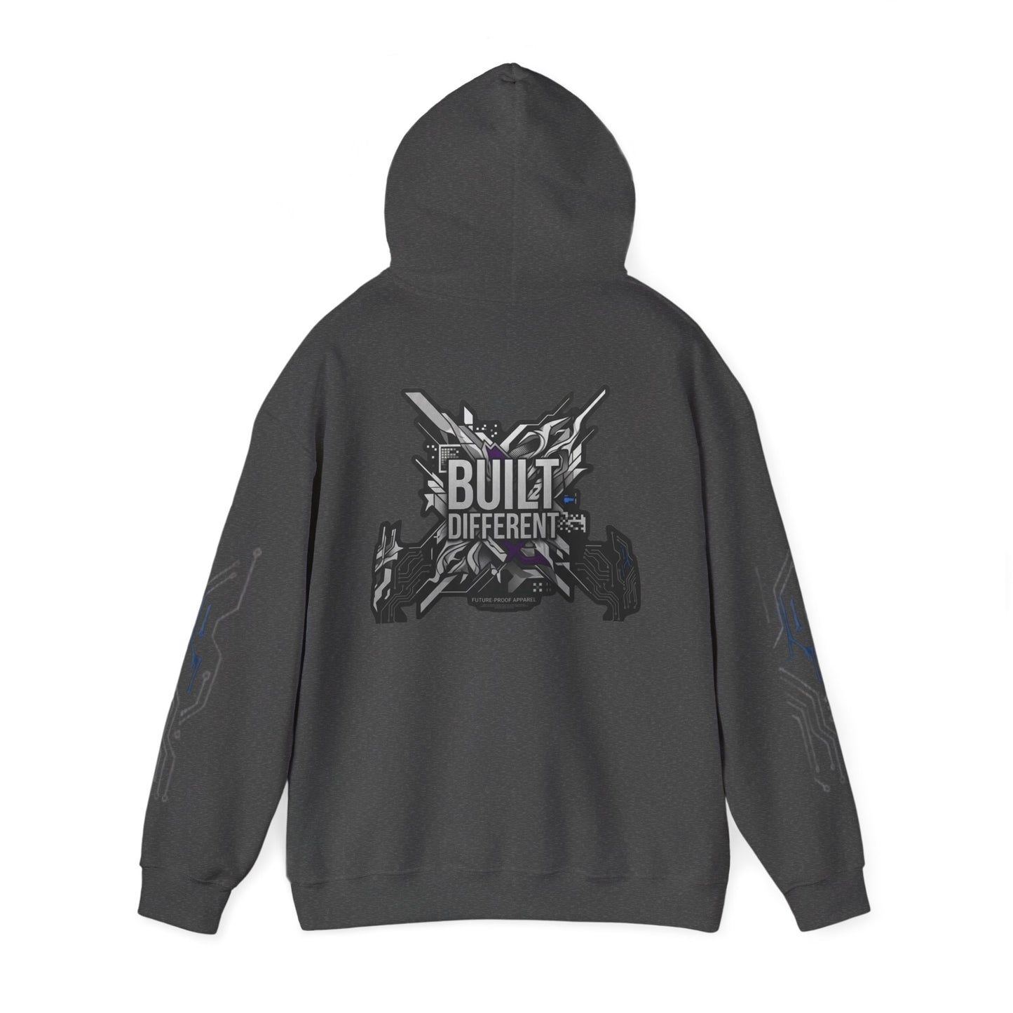 Built Different Hoodie — Tech Circuit Graphic Pullover