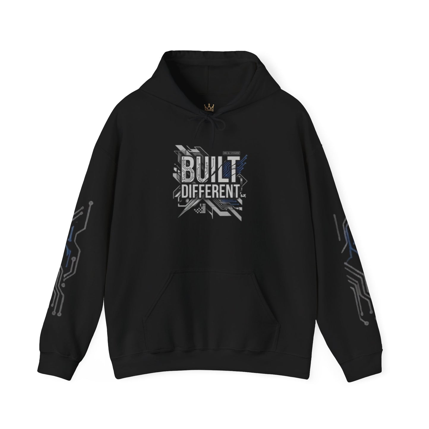 Built Different Hoodie — Tech Circuit Graphic Pullover