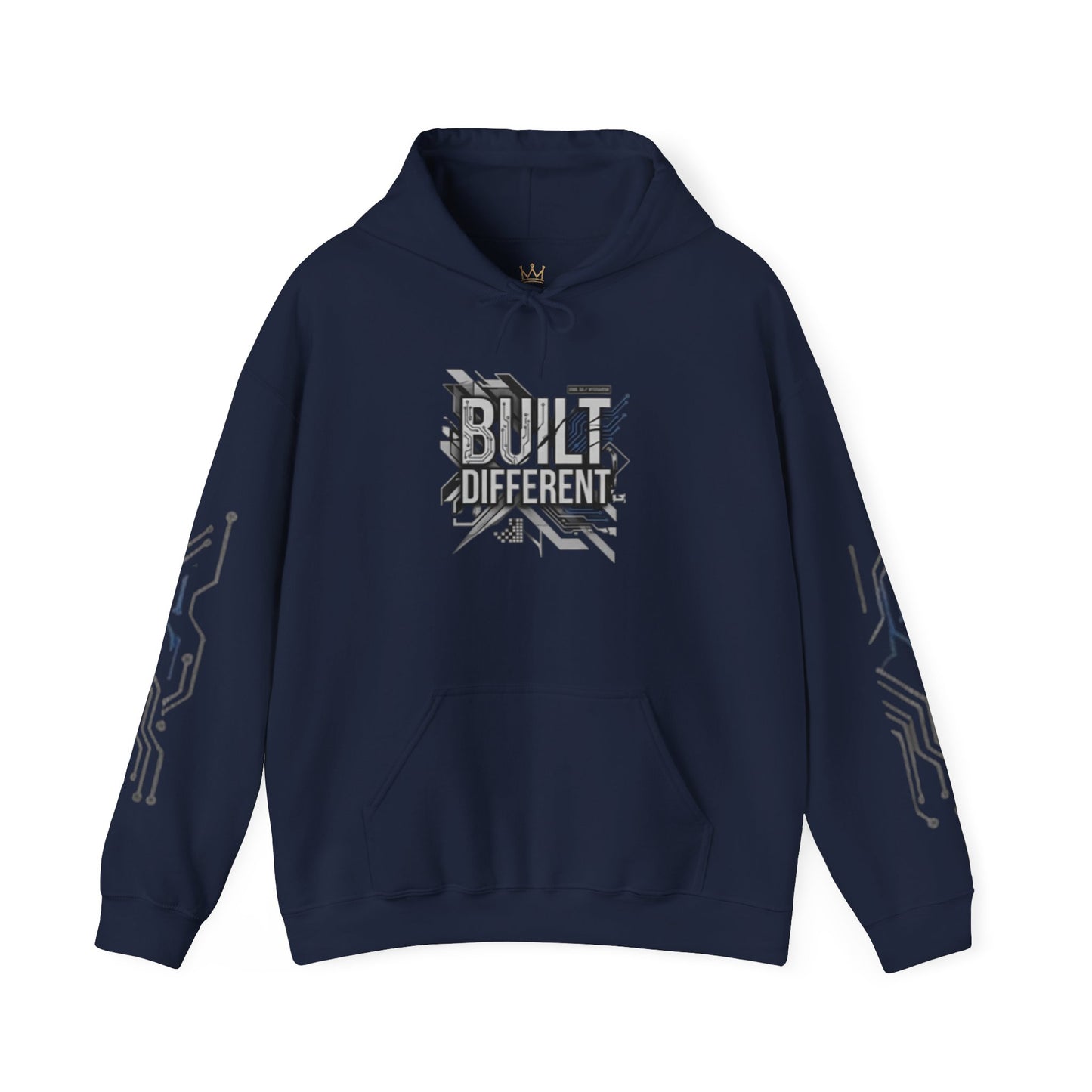 Built Different Hoodie — Tech Circuit Graphic Pullover