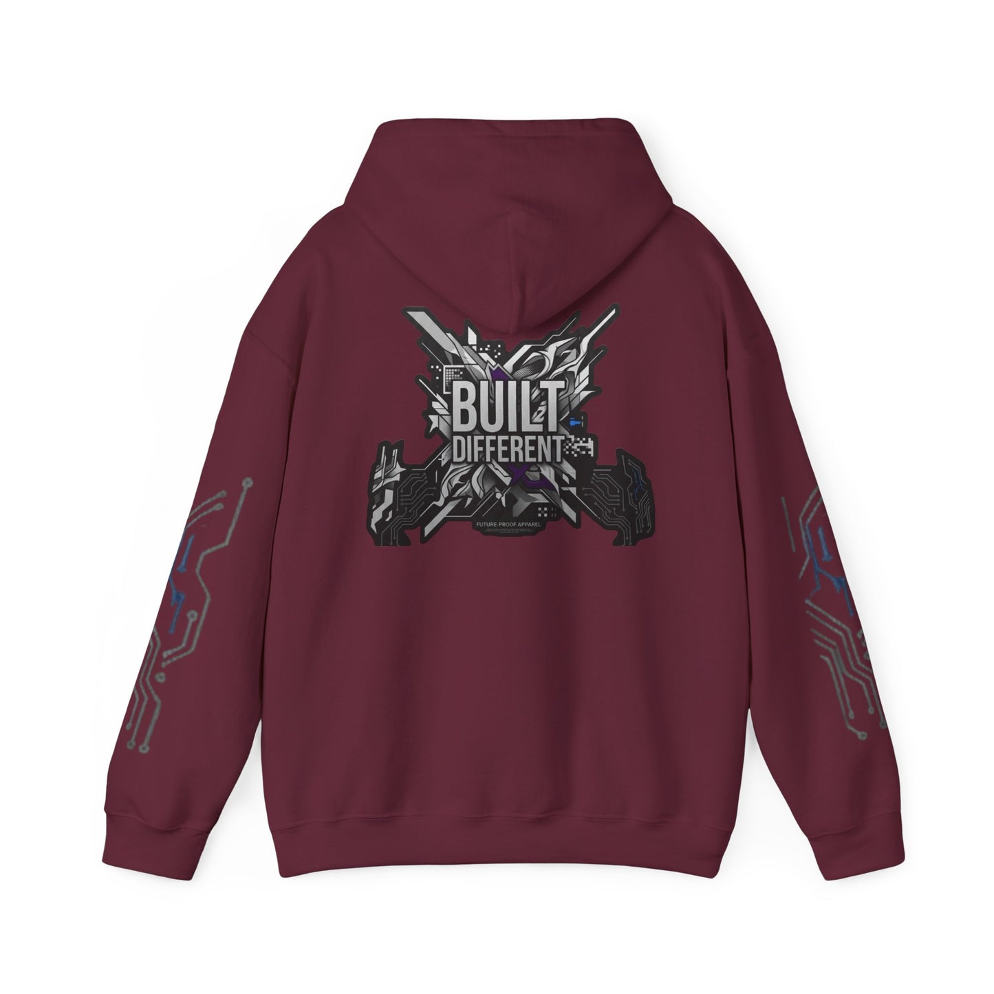 Built Different Hoodie — Tech Circuit Graphic Pullover