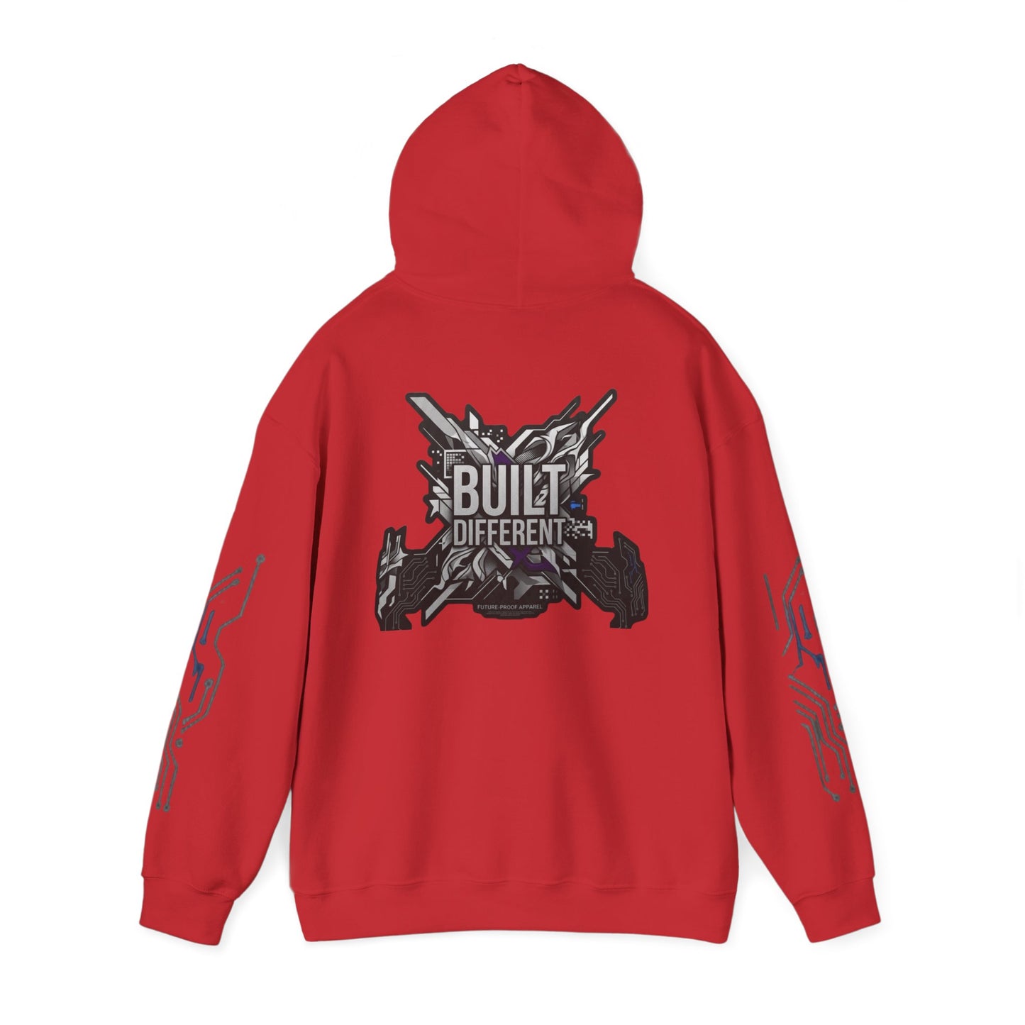 Built Different Hoodie — Tech Circuit Graphic Pullover
