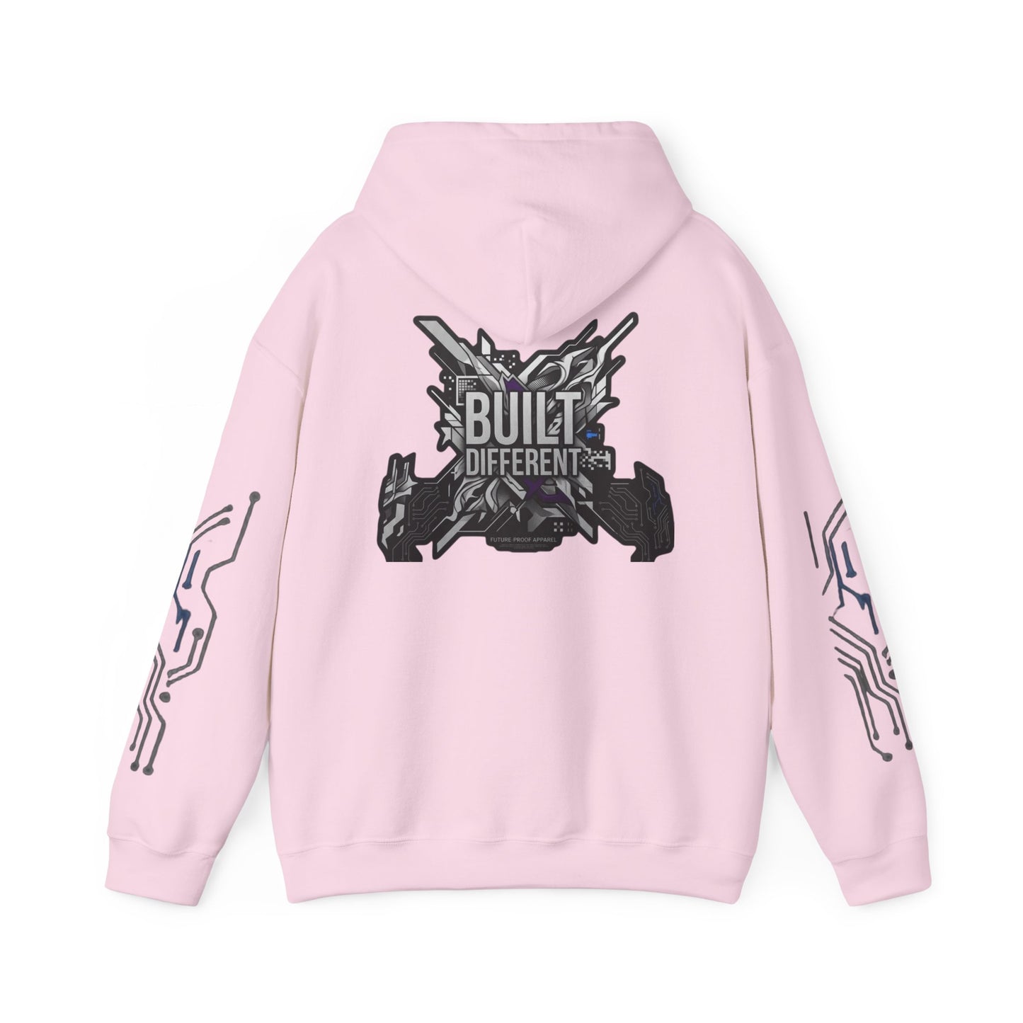 Built Different Hoodie — Tech Circuit Graphic Pullover