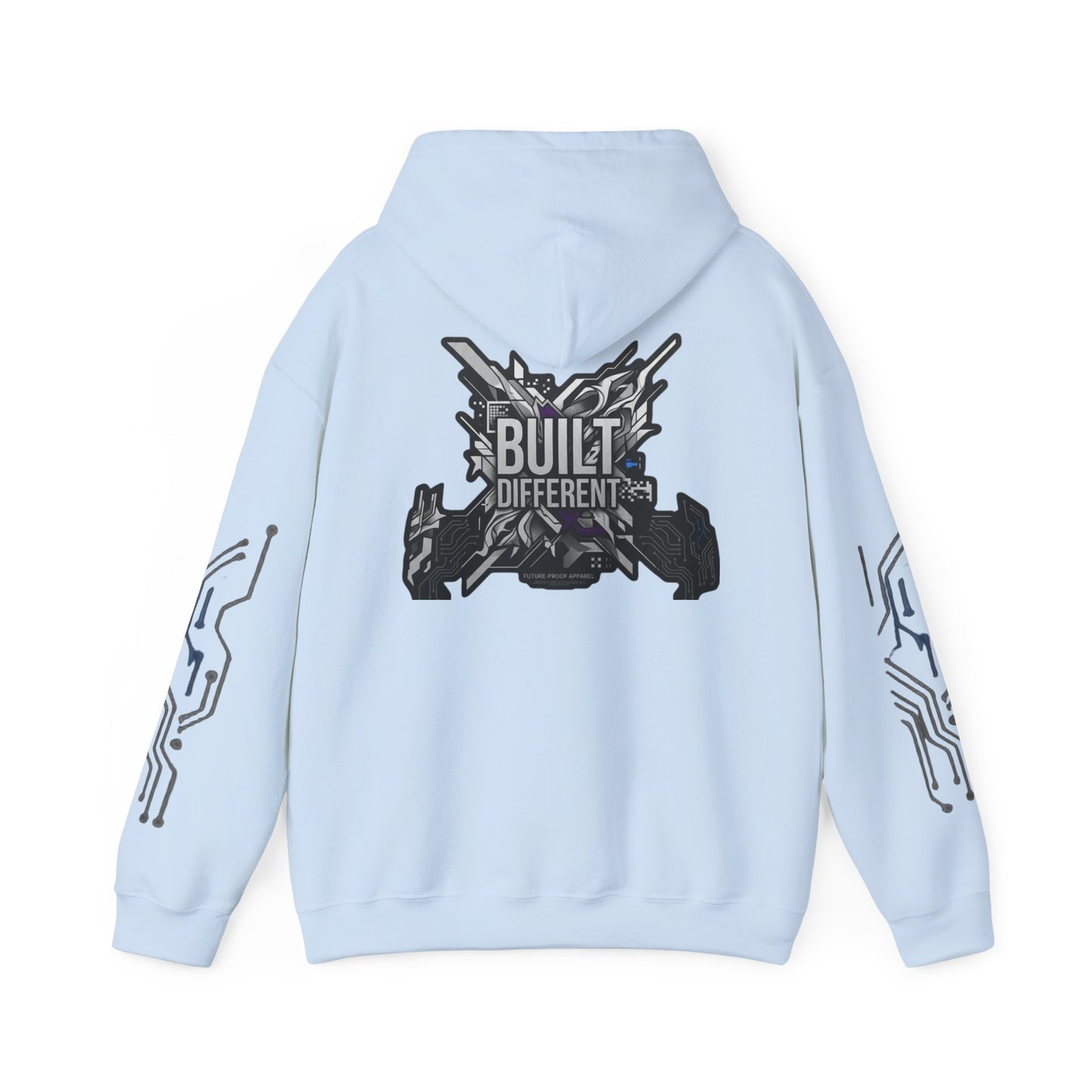 Built Different Hoodie — Tech Circuit Graphic Pullover