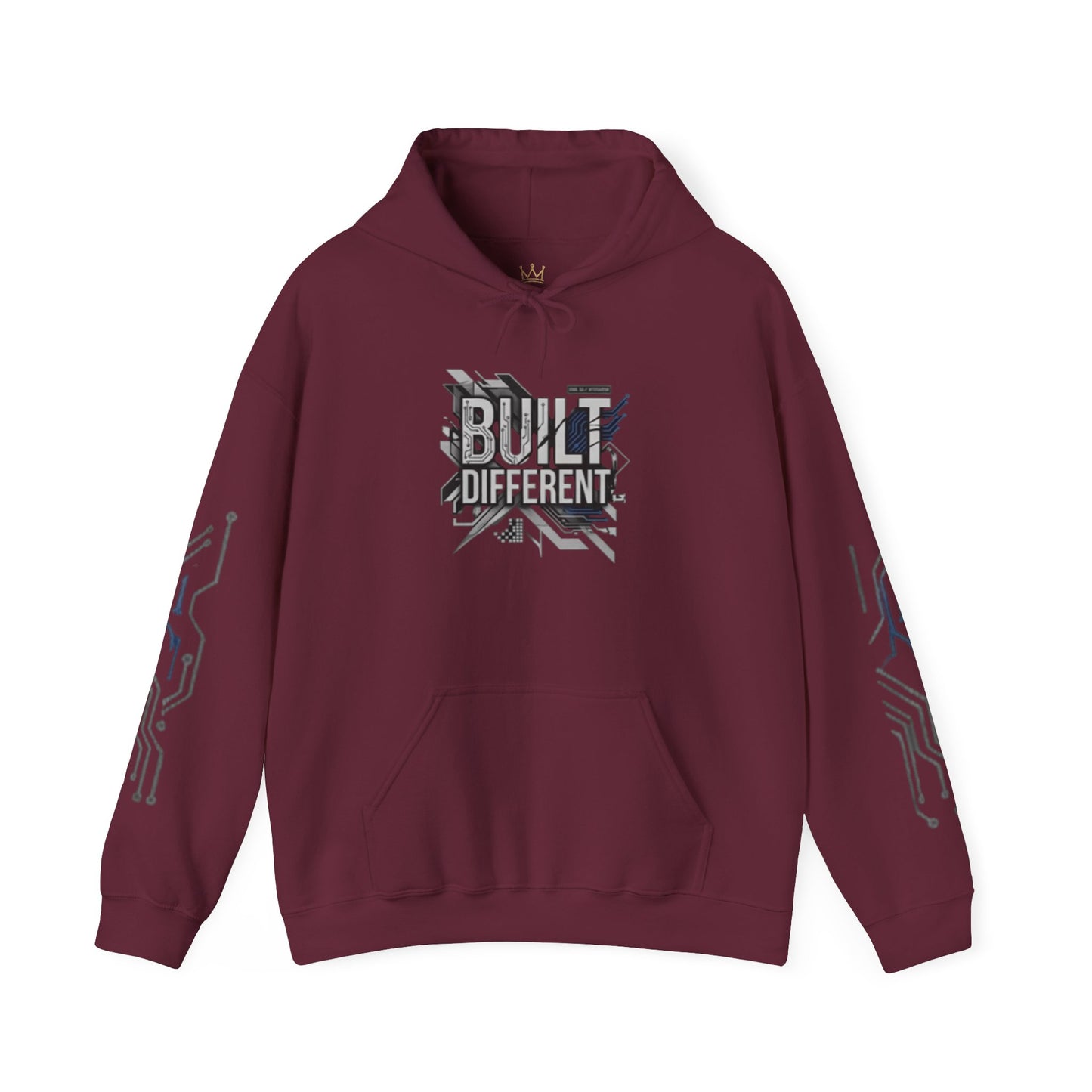Built Different Hoodie — Tech Circuit Graphic Pullover