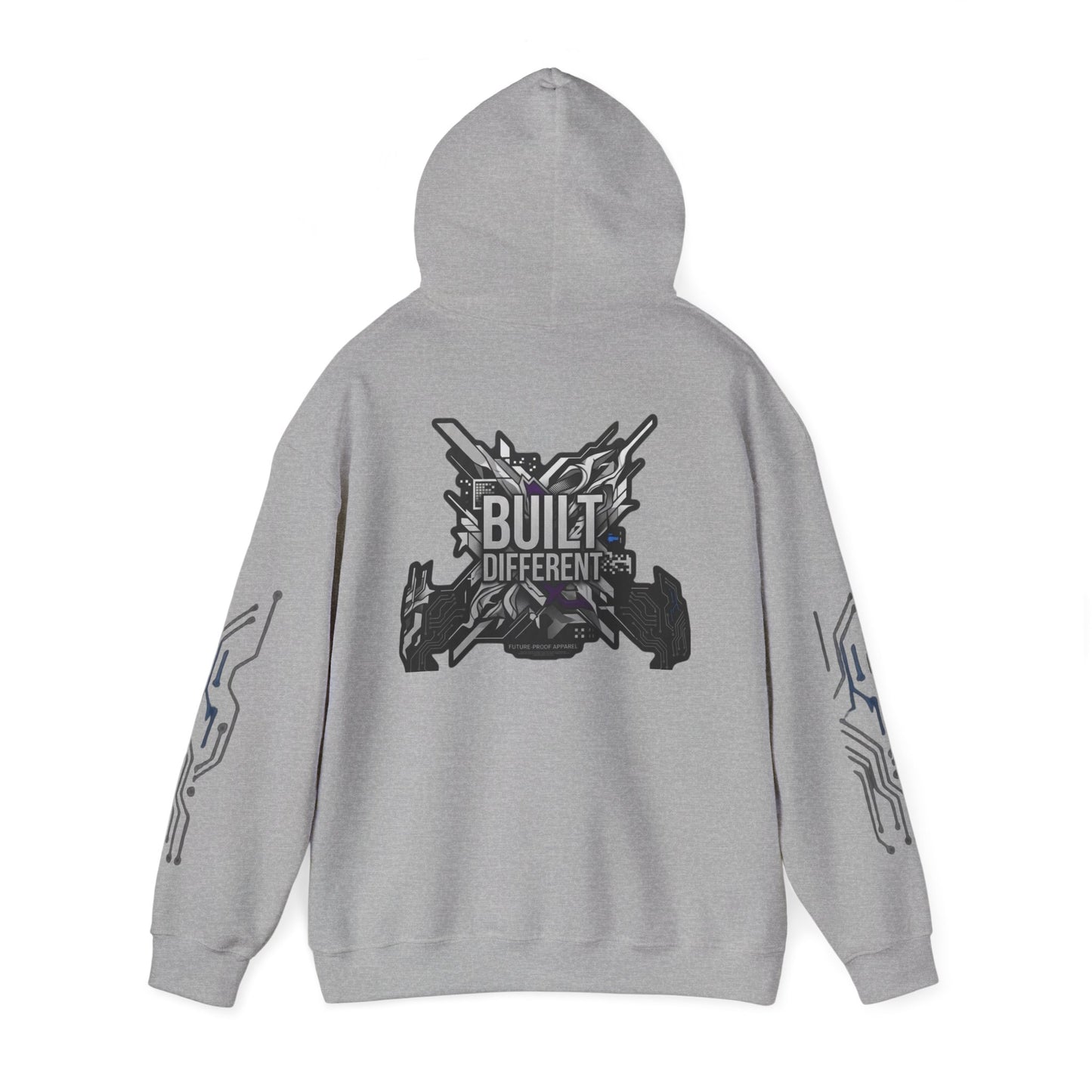 Built Different Hoodie — Tech Circuit Graphic Pullover