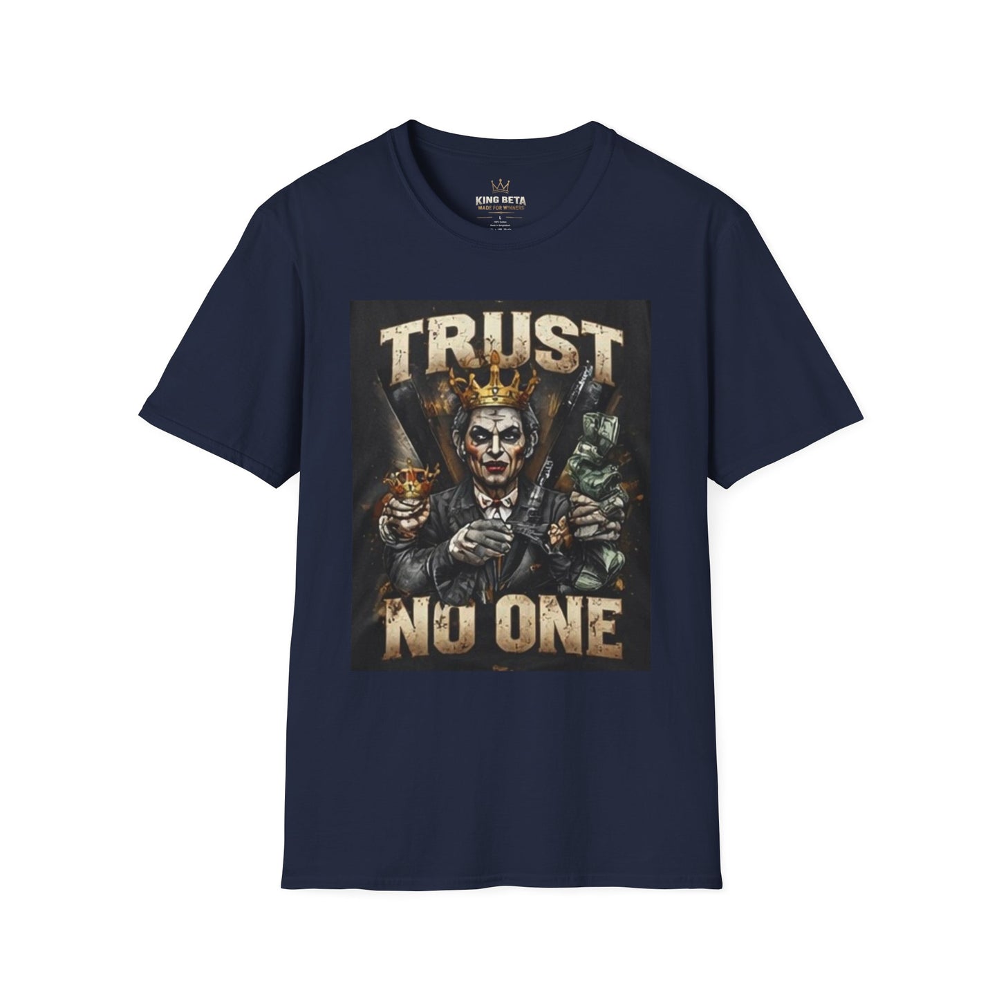 Trust No One T-Shirt — Dark Joker Crown Graphic Tee