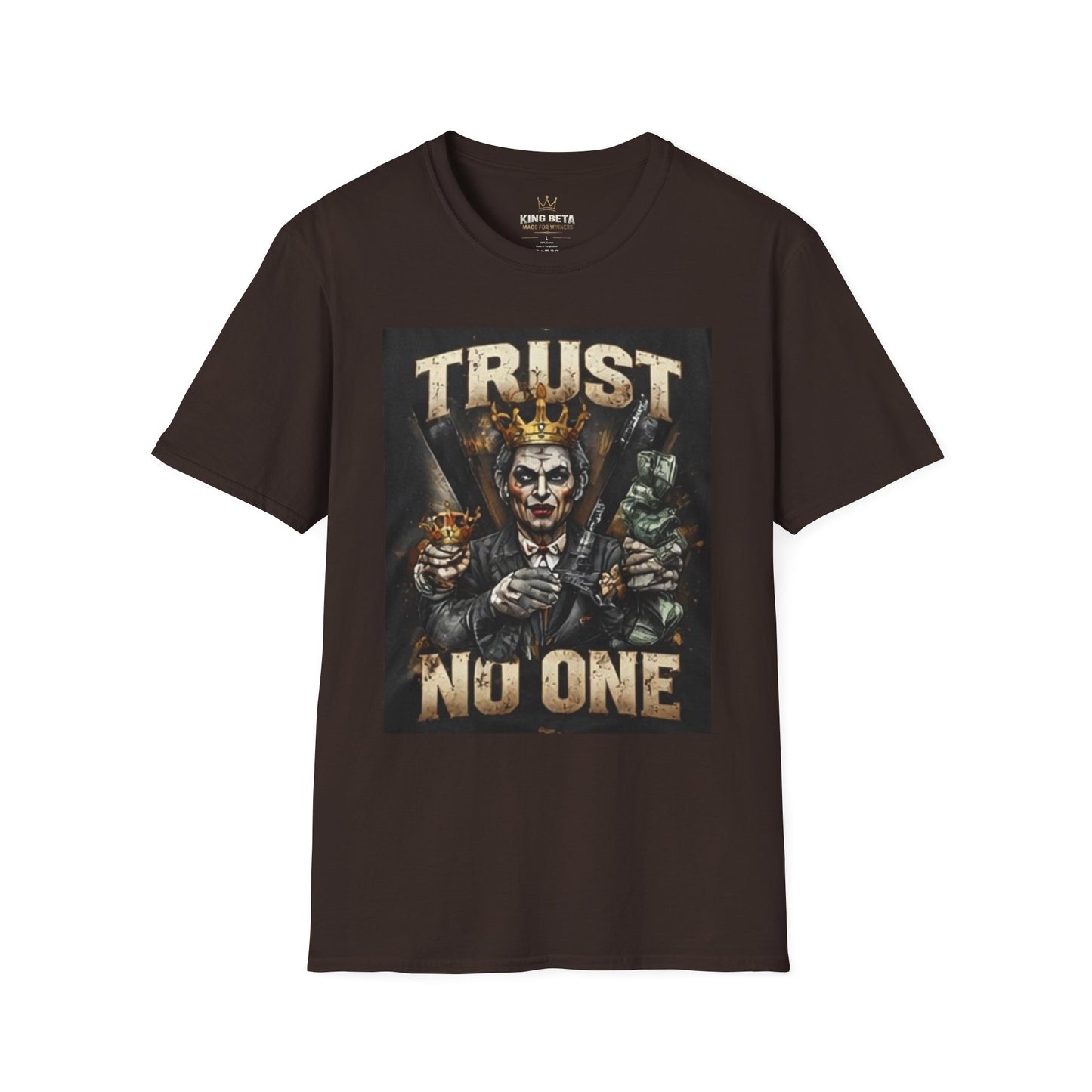 Trust No One T-Shirt — Dark Joker Crown Graphic Tee