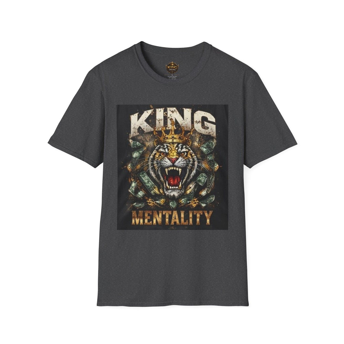 King Mentality Tiger T-Shirt — Bold Vintage Roaring Tiger Graphic Tee