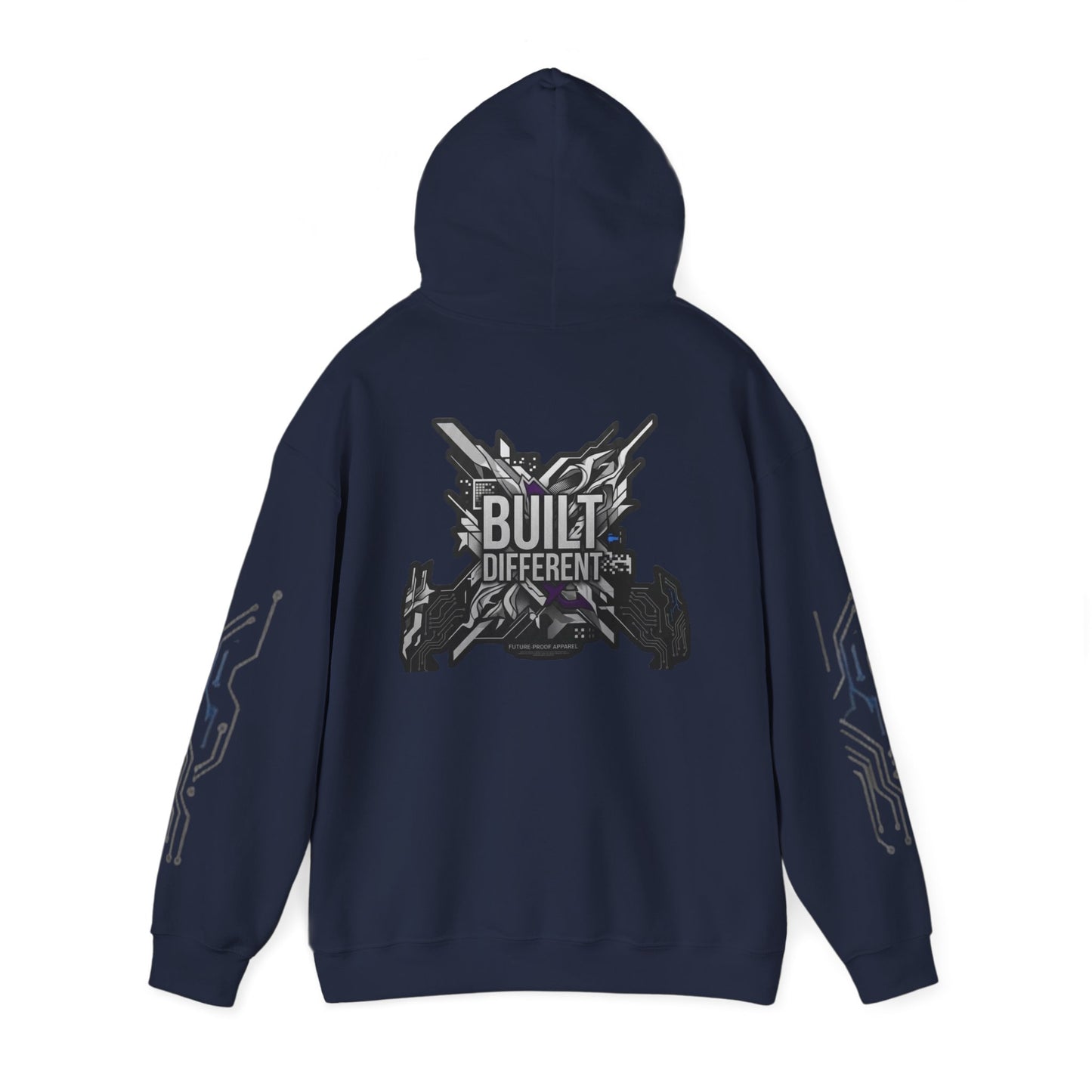 Built Different Hoodie — Tech Circuit Graphic Pullover