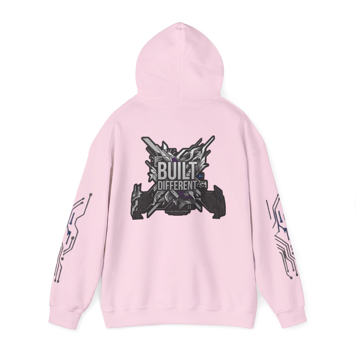 Built Different Hoodie — Tech Circuit Graphic Pullover