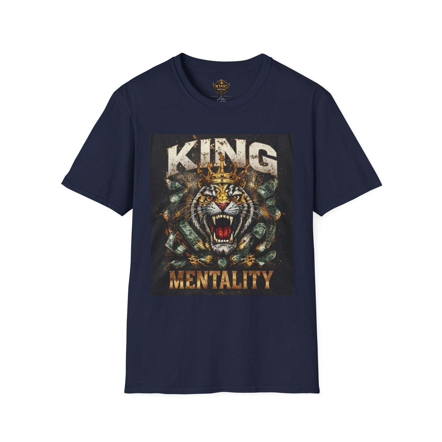 King Mentality Tiger T-Shirt — Bold Vintage Roaring Tiger Graphic Tee