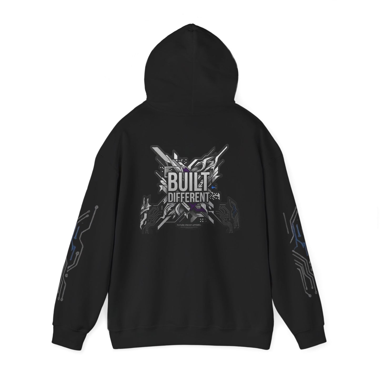 Built Different Hoodie — Tech Circuit Graphic Pullover