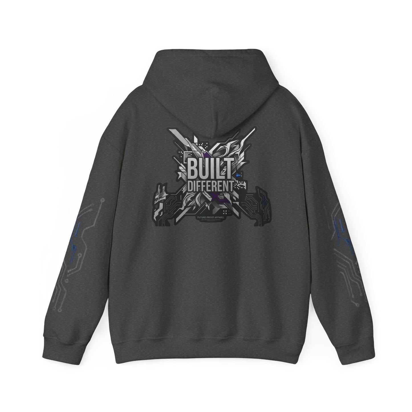 Built Different Hoodie — Tech Circuit Graphic Pullover