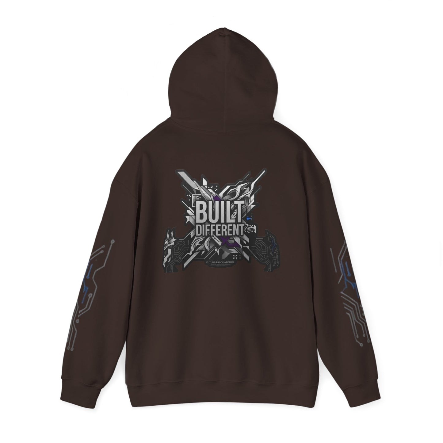 Built Different Hoodie — Tech Circuit Graphic Pullover