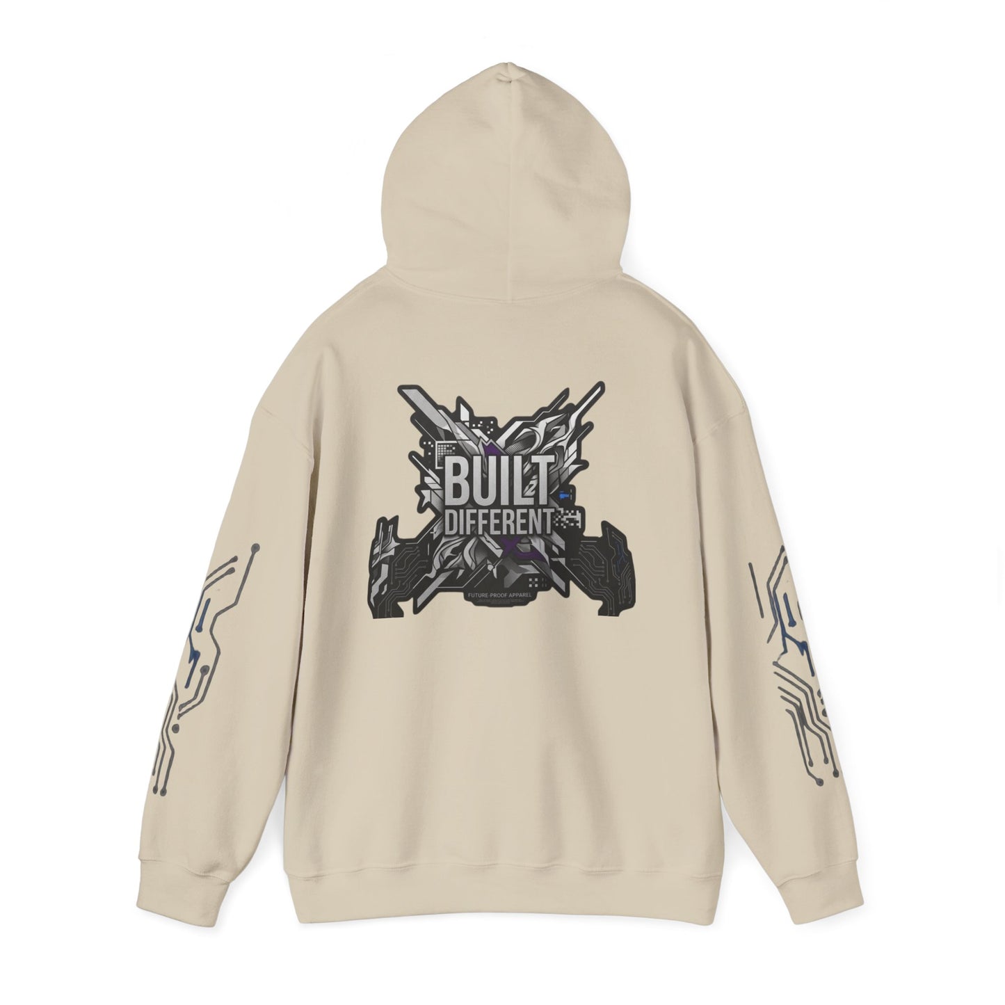 Built Different Hoodie — Tech Circuit Graphic Pullover