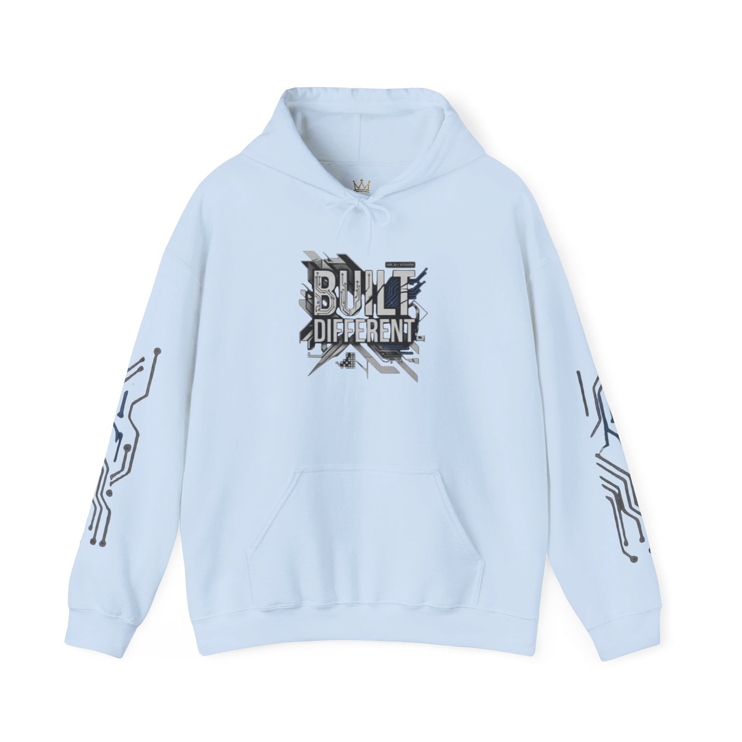 Built Different Hoodie — Tech Circuit Graphic Pullover