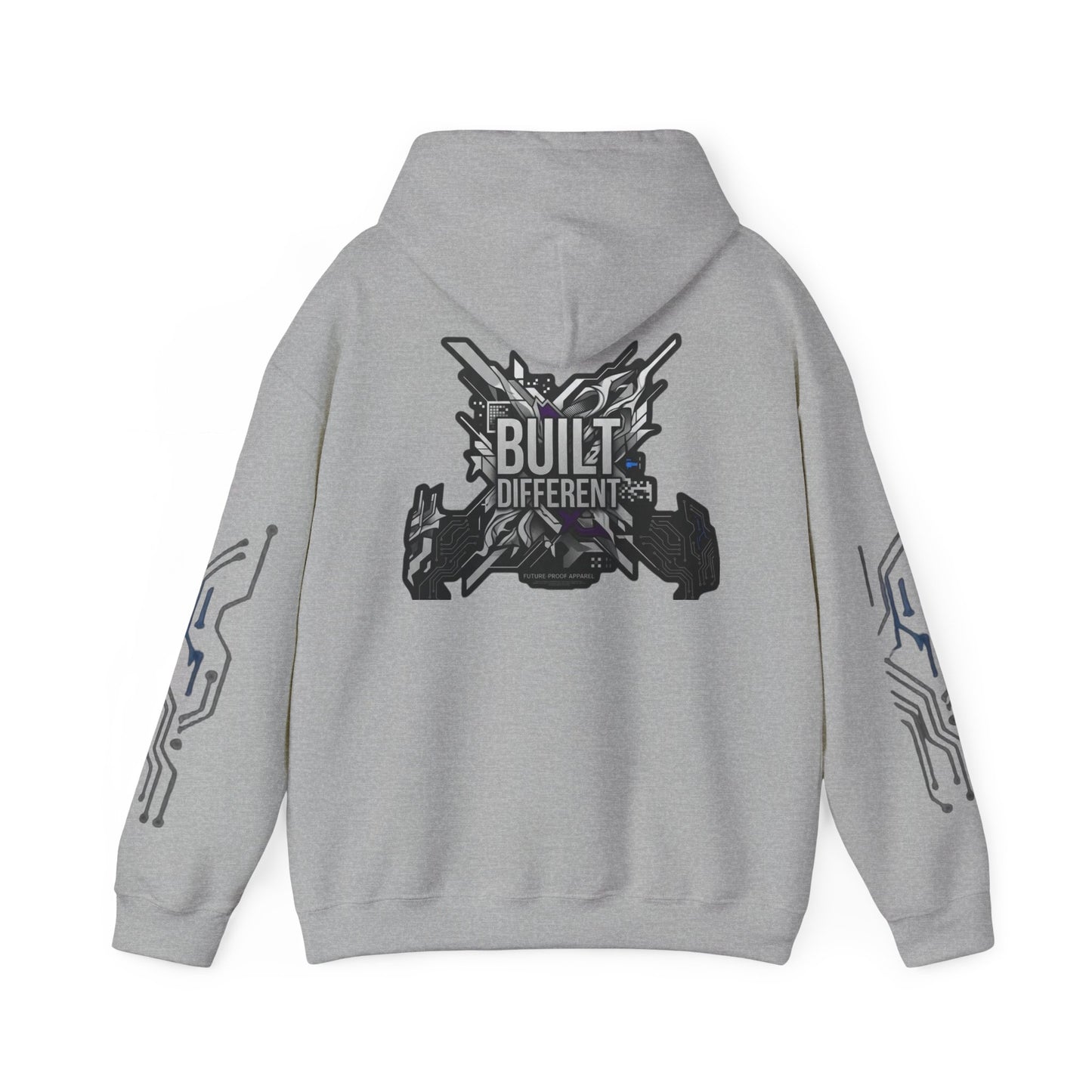 Built Different Hoodie — Tech Circuit Graphic Pullover